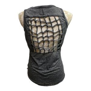 Chaser Charcoal Grey Knot Caged Back Muscle Tee Top Super Soft Size M Medium